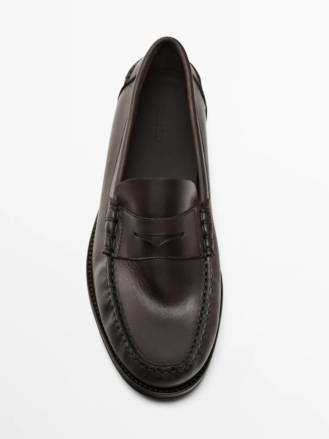 Лоферы пенни из мягкой промасленной кожи, Massimo Dutti
