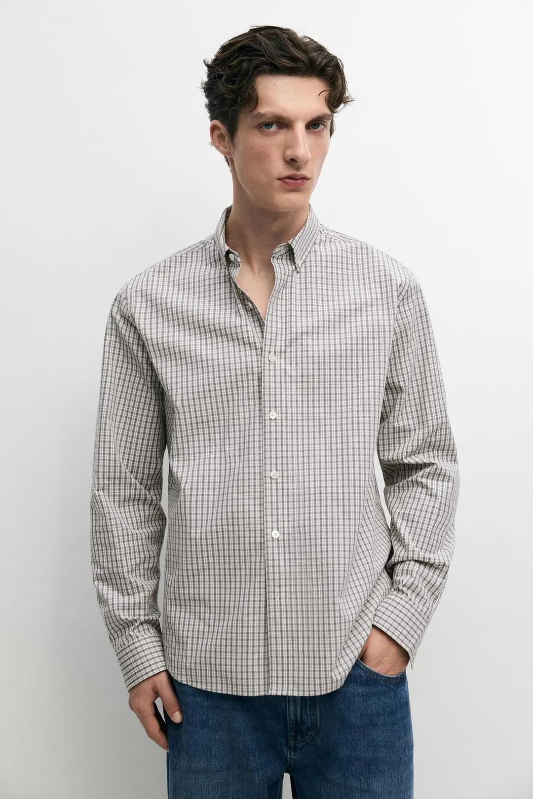 Клетчатая рубашка стандартного кроя из 100% хлопка, Massimo Dutti
