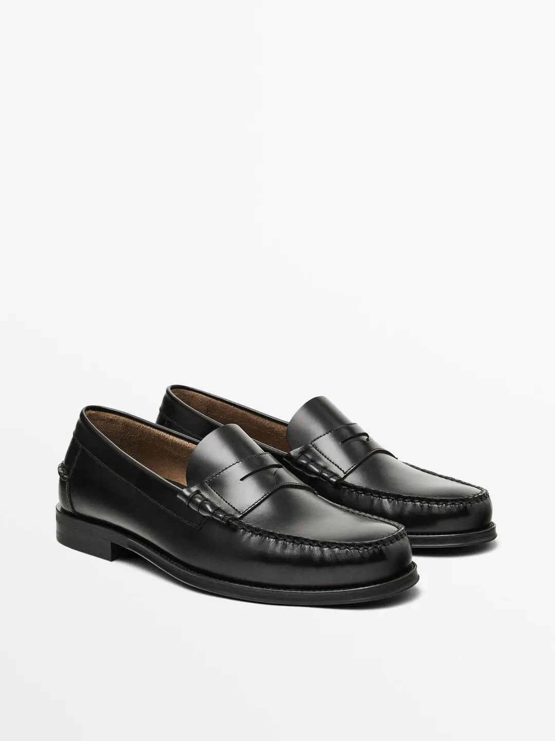 Пенни-лоферы из состаренной кожи, Massimo Dutti