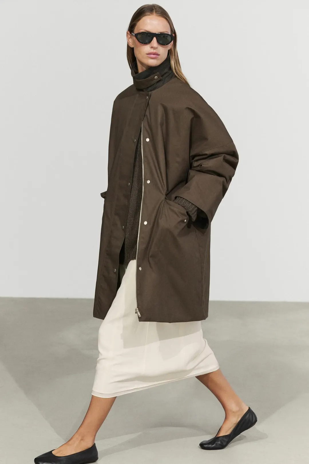 Парка с вощеным эффектом и клетчатой подкладкой, Massimo Dutti