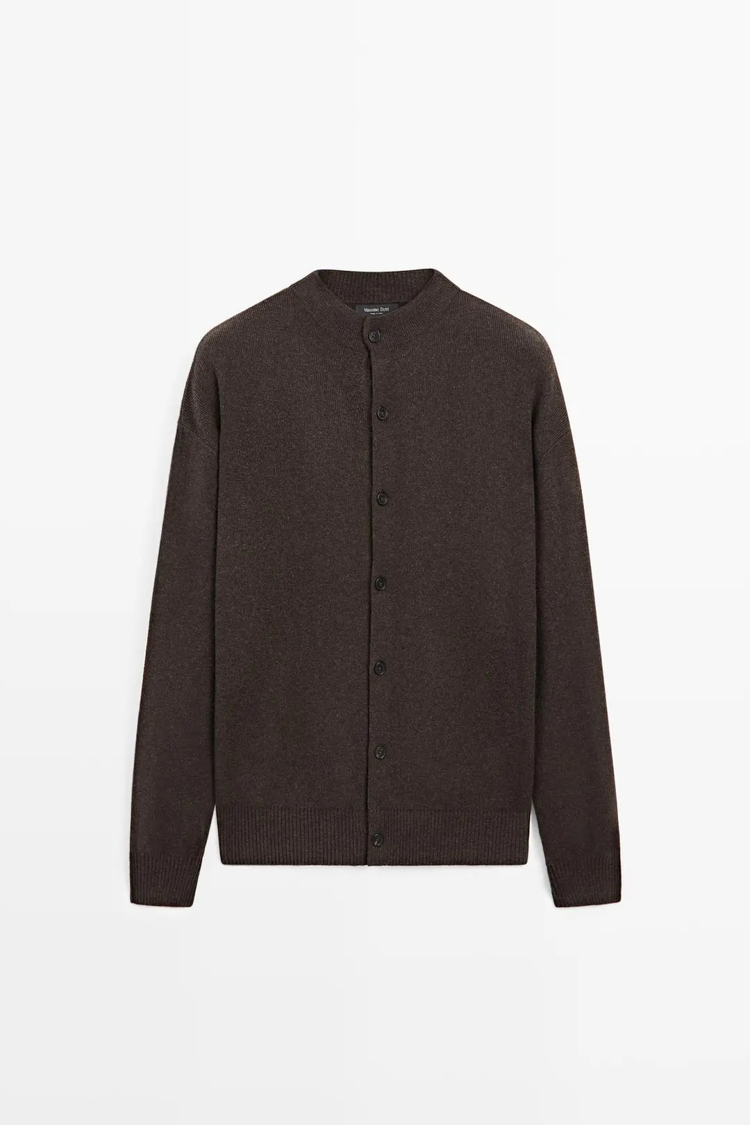 Кардиган вязаный с воротником-стойкой и пуговицами, Massimo Dutti
