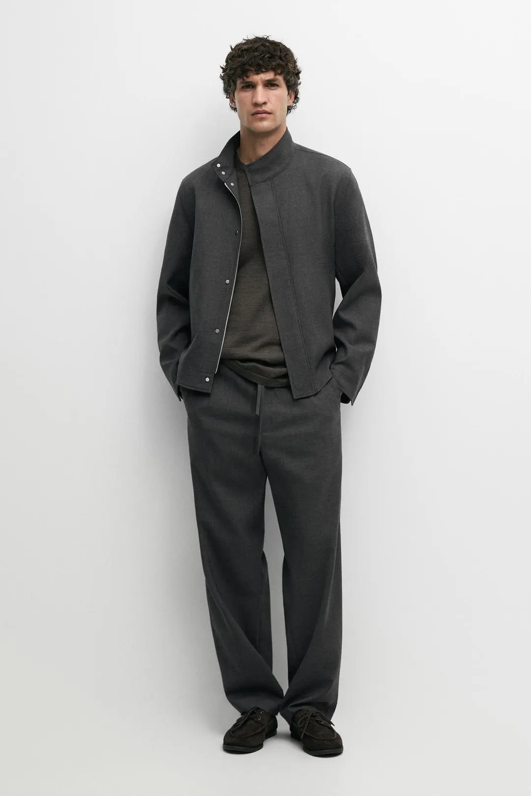 Рубашка-куртка из 100% шерсти, Massimo Dutti