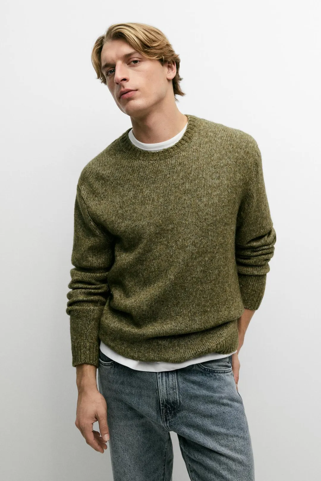 Свитер из смесового хлопка с крапинками, Massimo Dutti