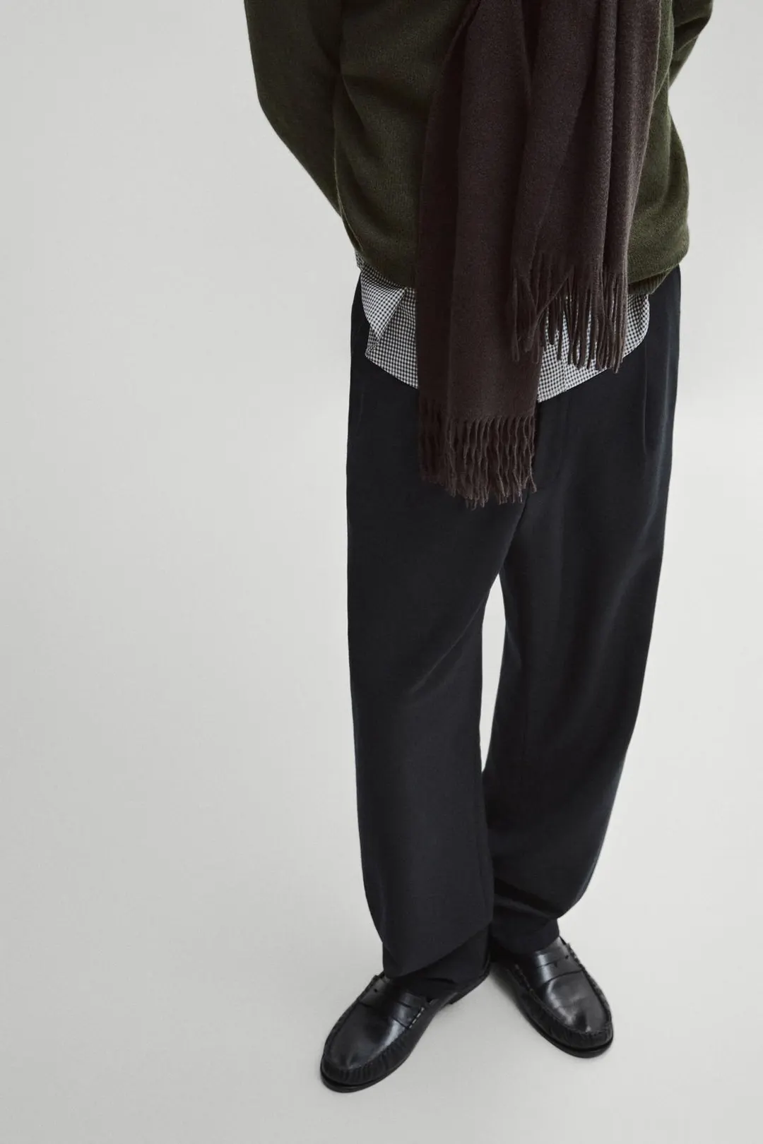 Брюки свободного кроя из 100% шерсти, Massimo Dutti
