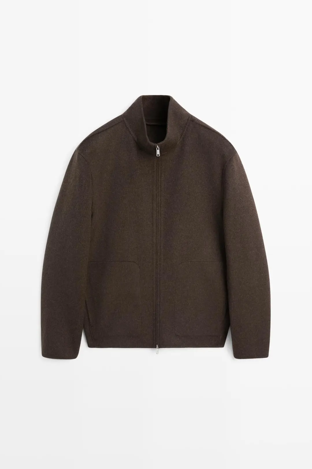 Куртка из двухслойной смесовой шерсти с высоким воротником, Massimo Dutti