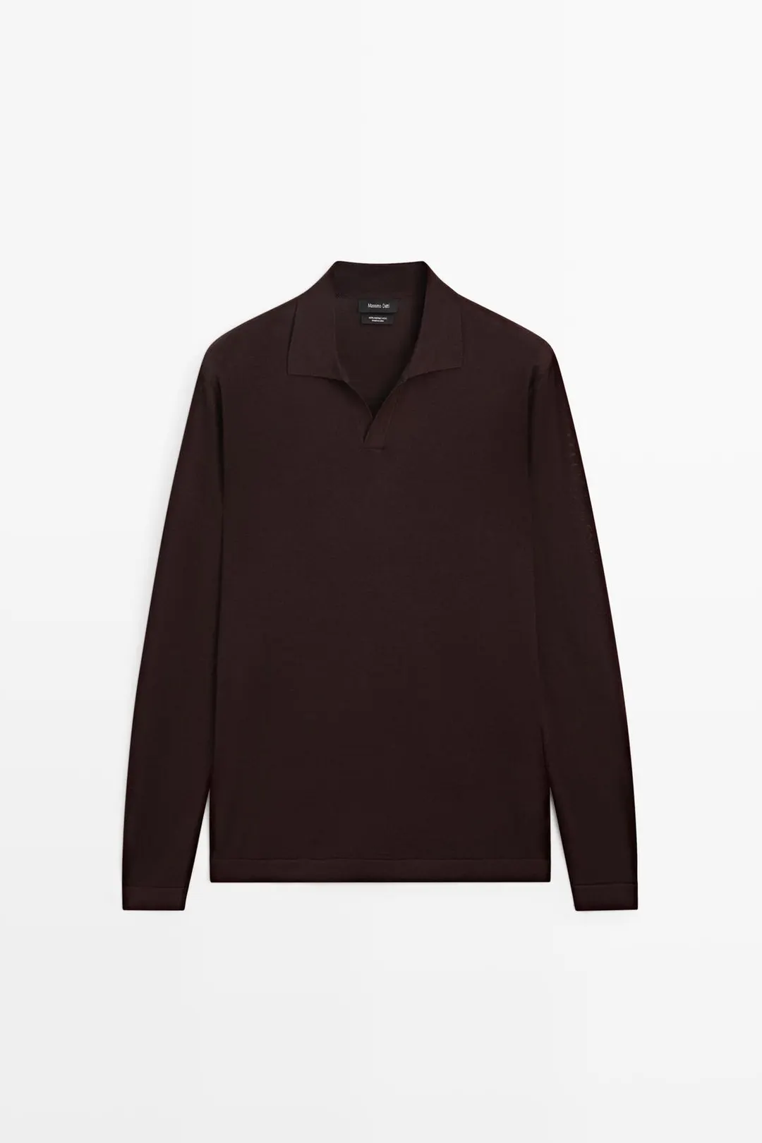 Поло вязаное из 100% мериносовой шерсти, Massimo Dutti