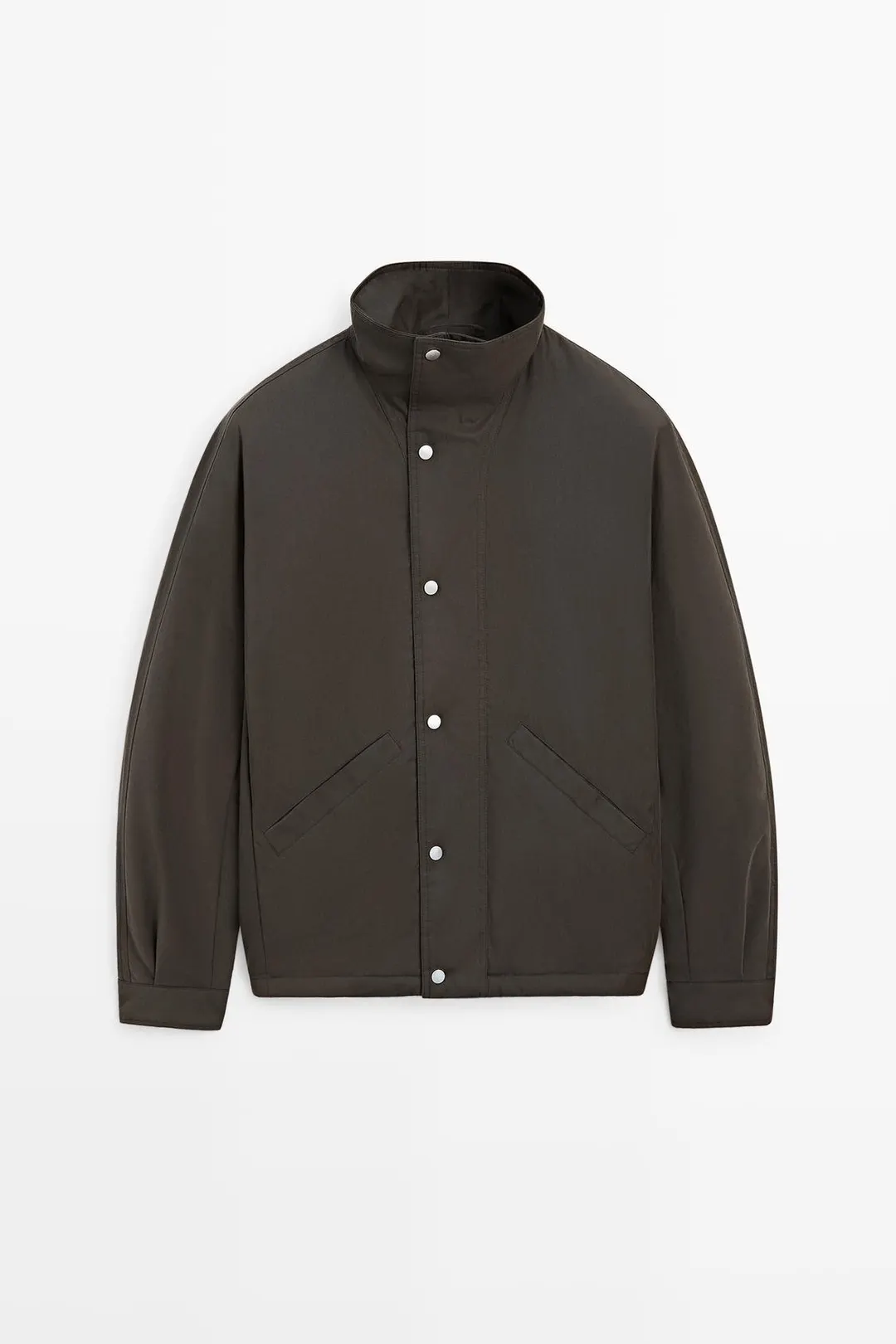 Куртка из смесового хлопка с воротником-трубой, Massimo Dutti