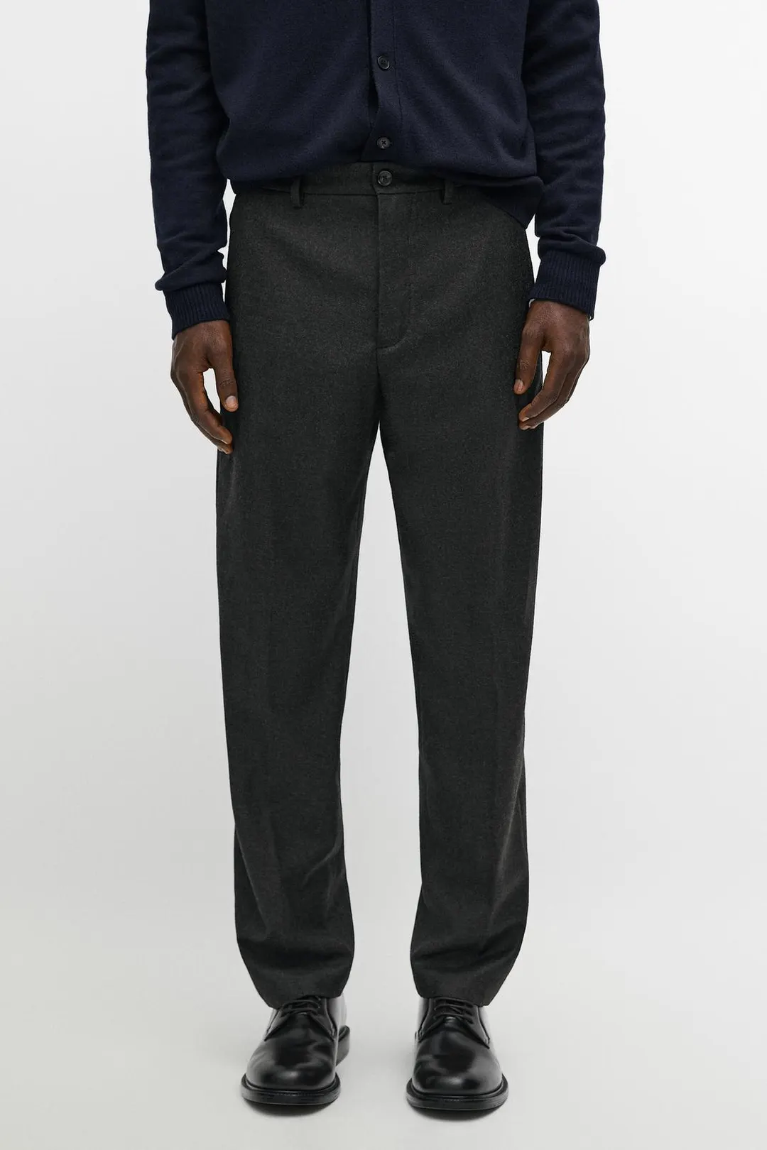 Брюки из 100% шерсти с деталью на талии, Massimo Dutti