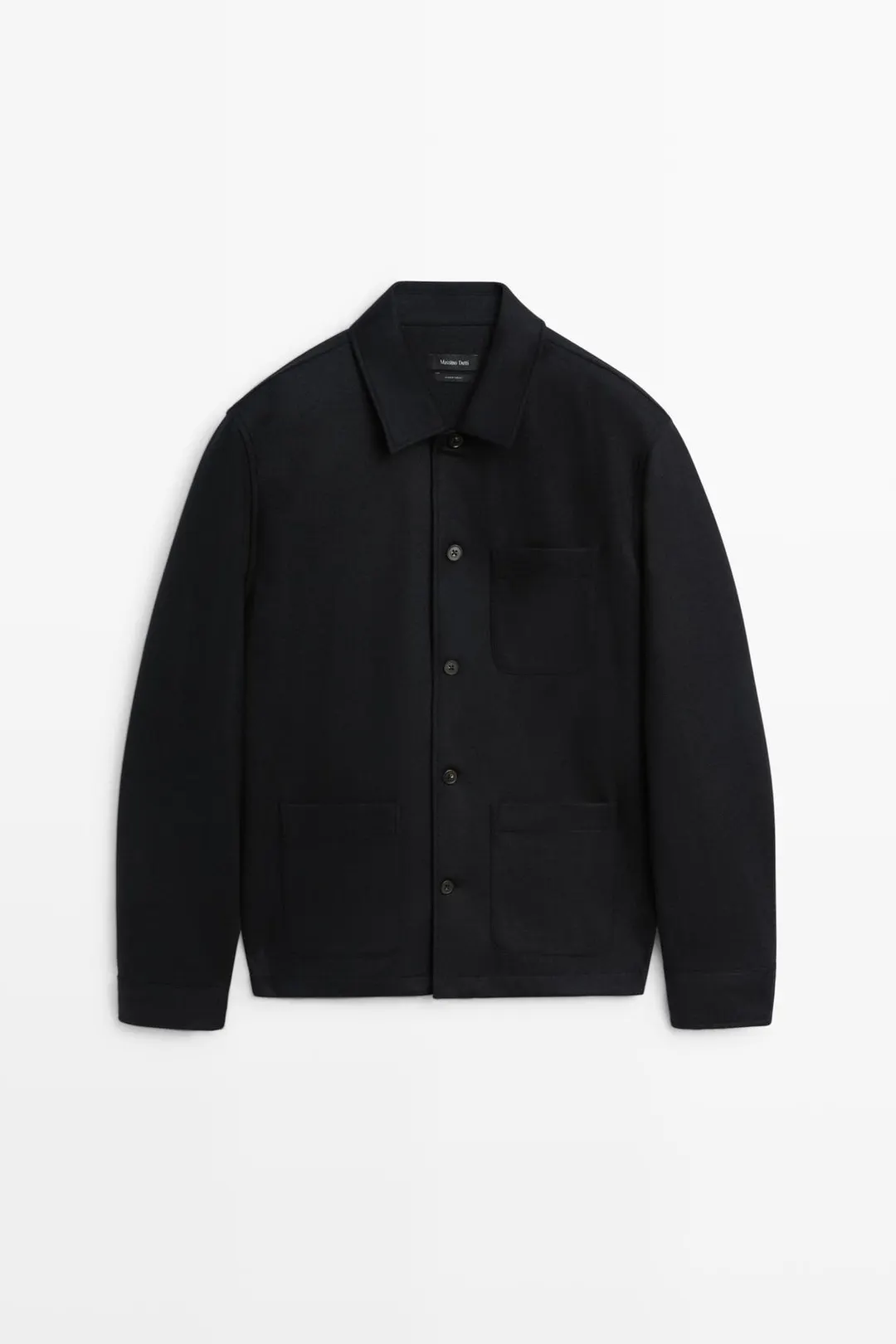 Куртка-рубашка из 100% шерсти с карманами, Massimo Dutti