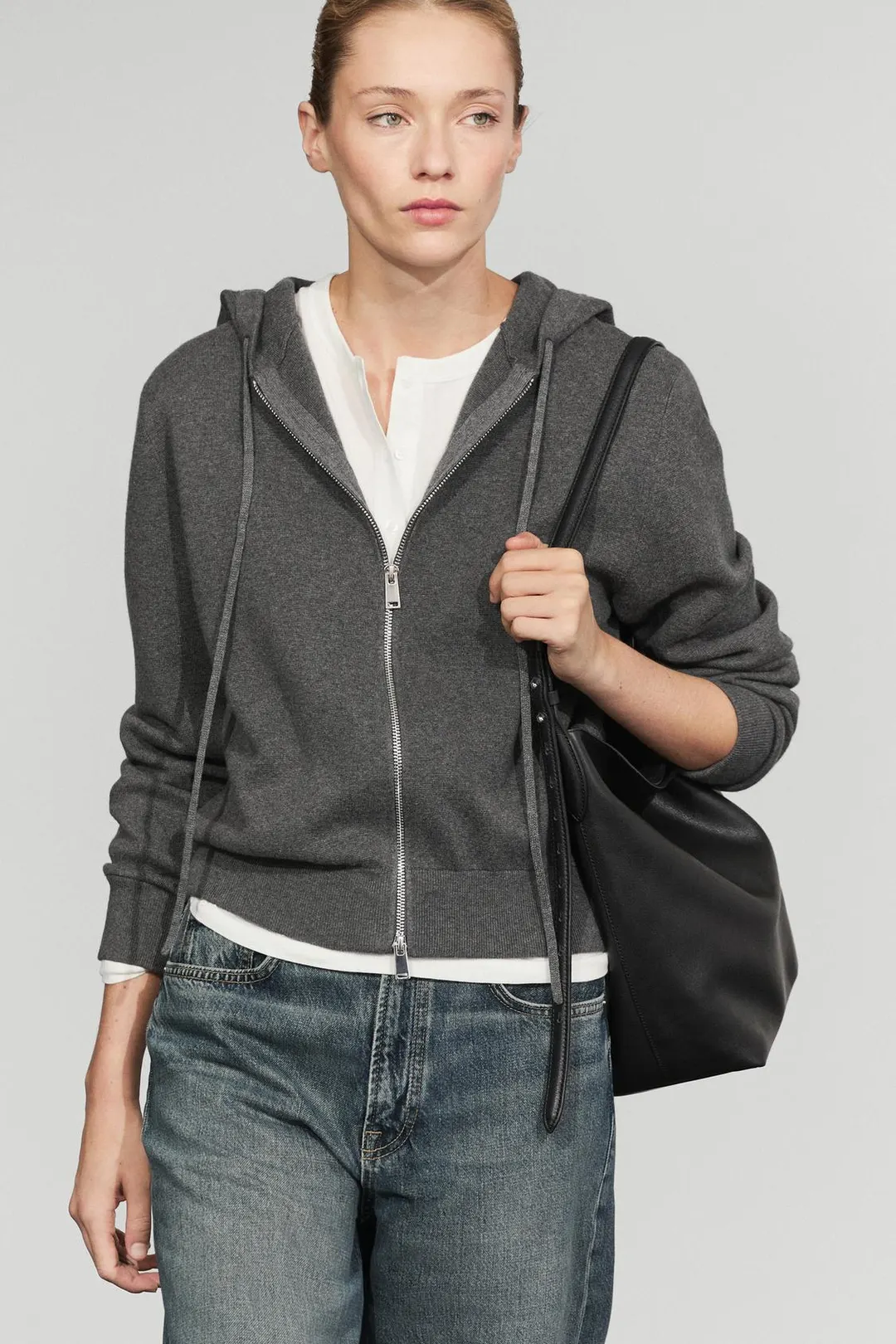 Кардиган вязаный с капюшоном из смесового хлопка, Massimo Dutti