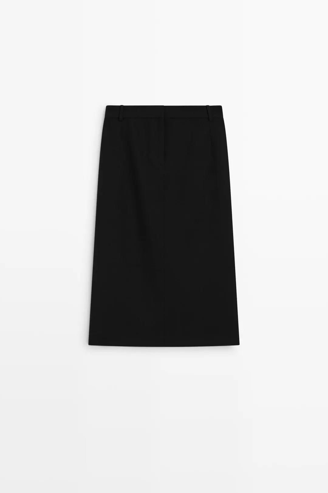 Прямая юбка миди из смесовой шерсти, Massimo Dutti