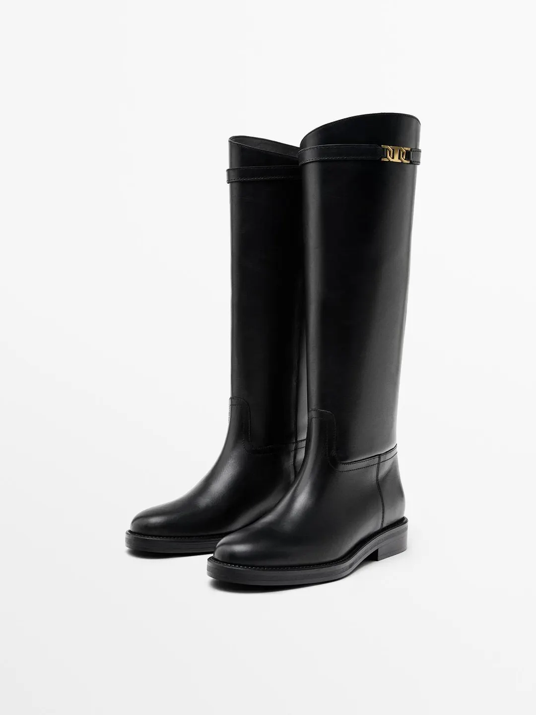 Кожаные сапоги для верховой езды, Massimo Dutti