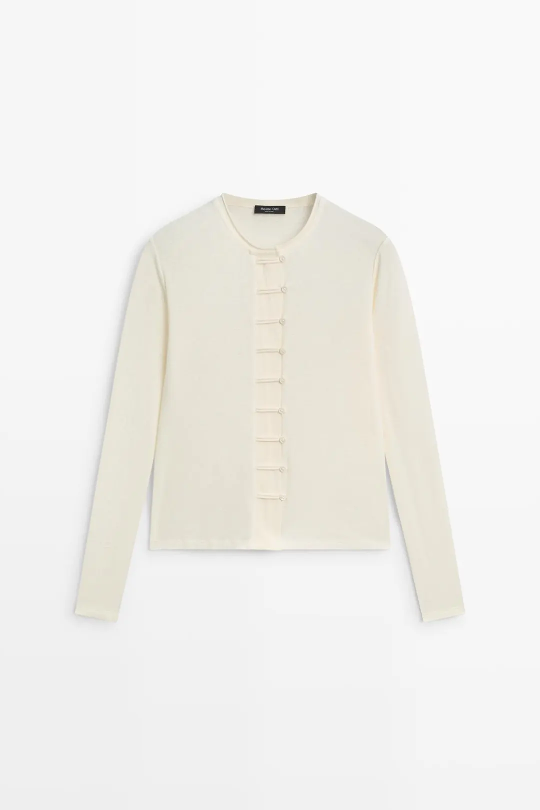 Футболка из смесового хлопка с пуговицами, Massimo Dutti