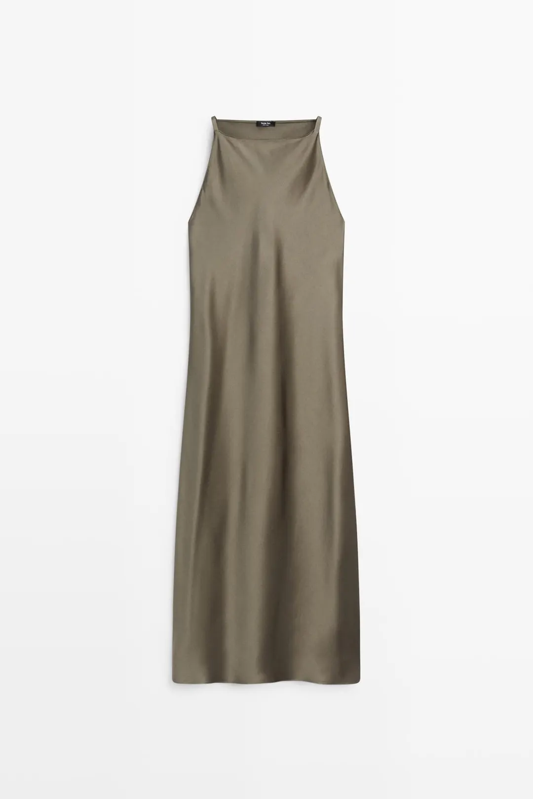 Платье струящееся атласное миди, Massimo Dutti