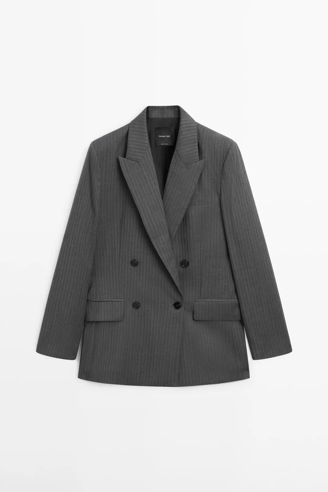 Костюмный пиджак в тонкую полоску из тонкой смесовой шерсти, Massimo Dutti