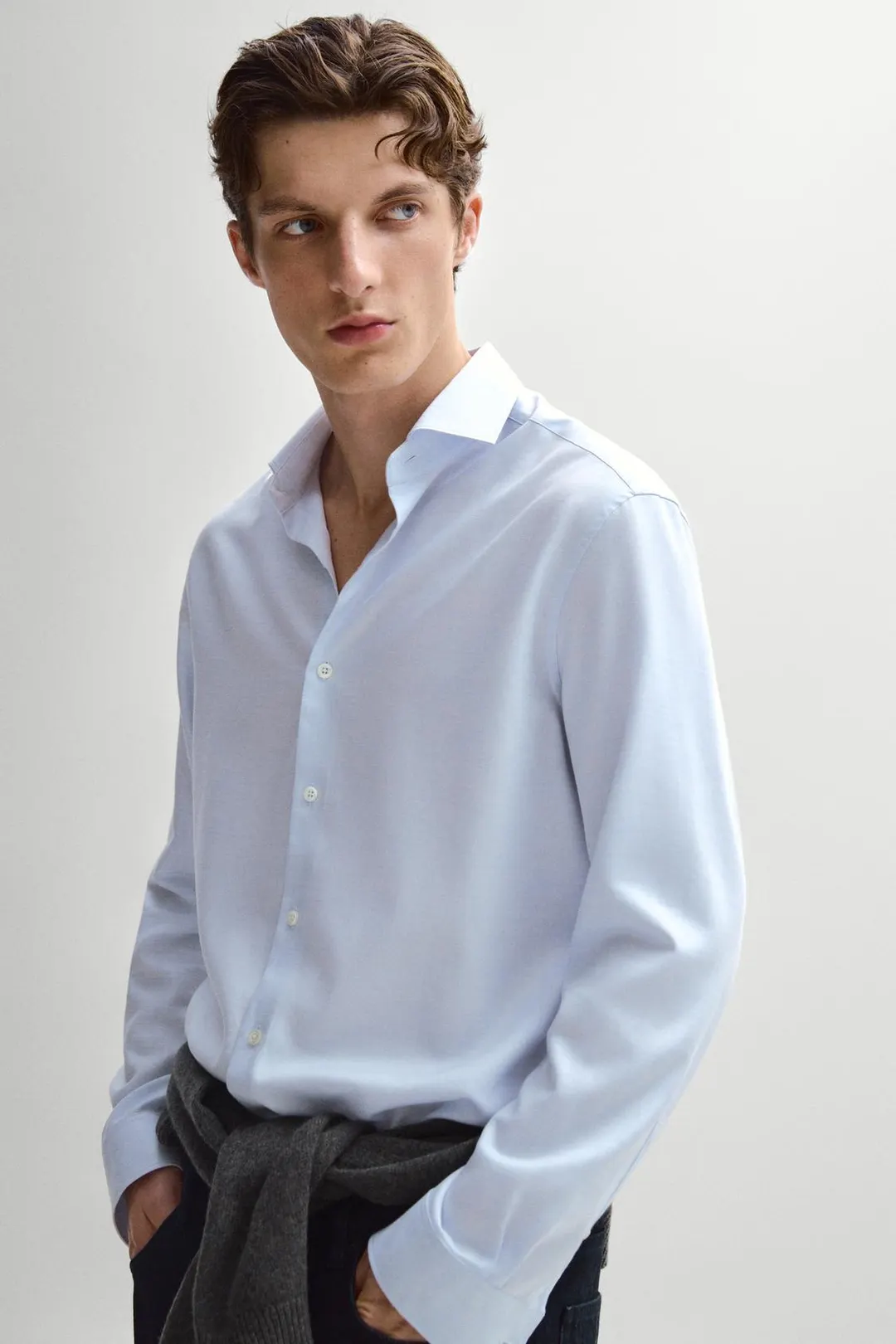 Рубашка стандартного кроя из смесового хлопка, Massimo Dutti