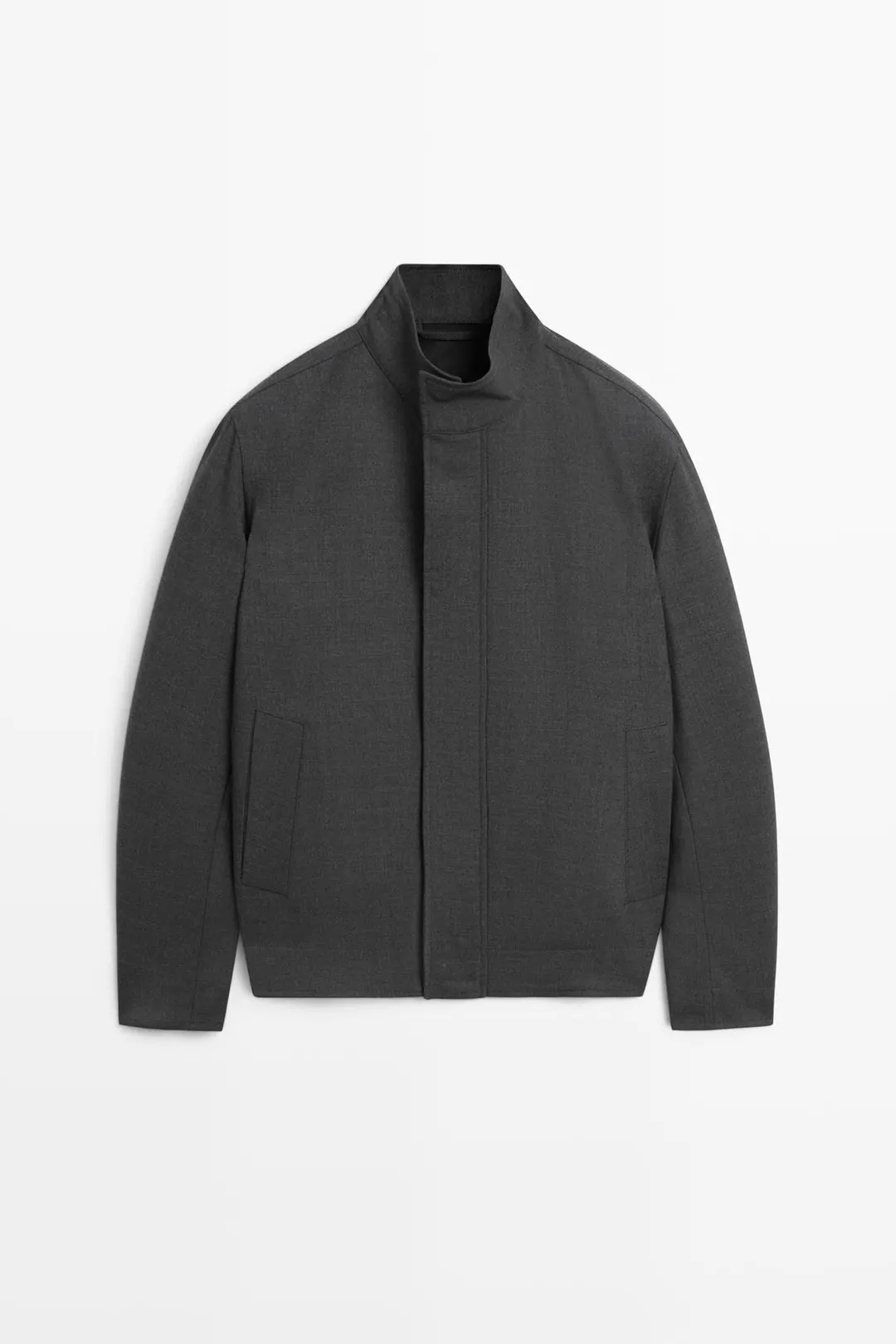 Рубашка-куртка из 100% шерсти, Massimo Dutti