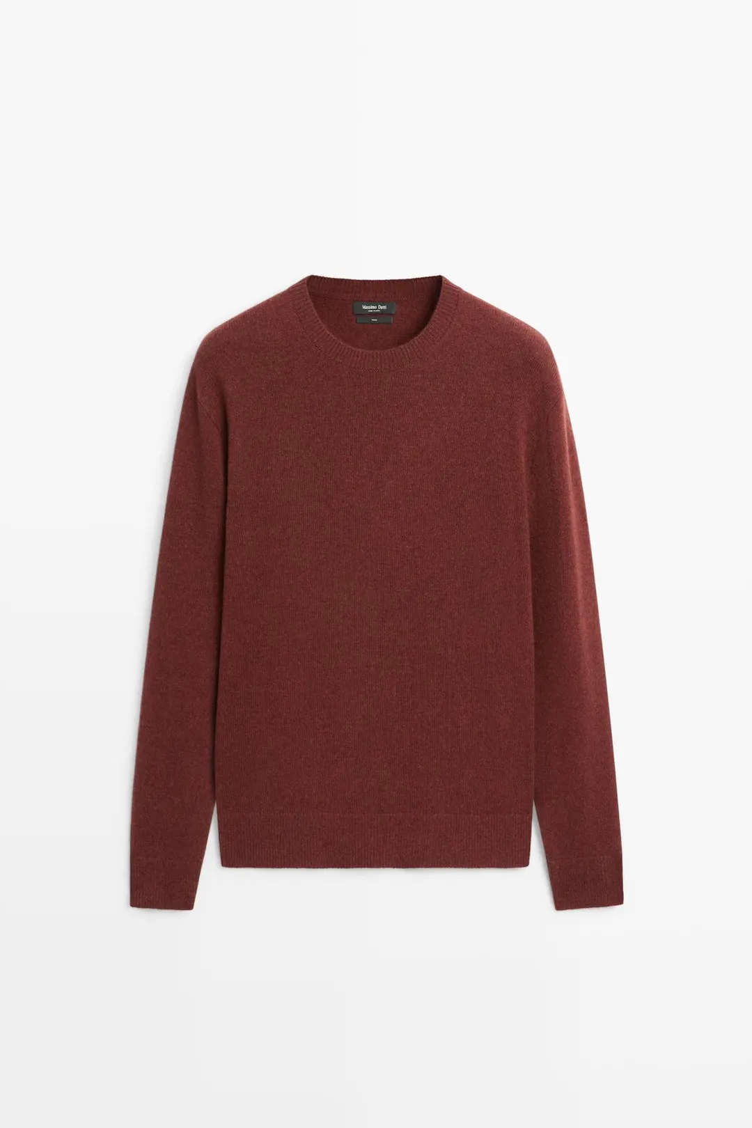 Свитер вязаный меланжевый из 100% шерсти, Massimo Dutti