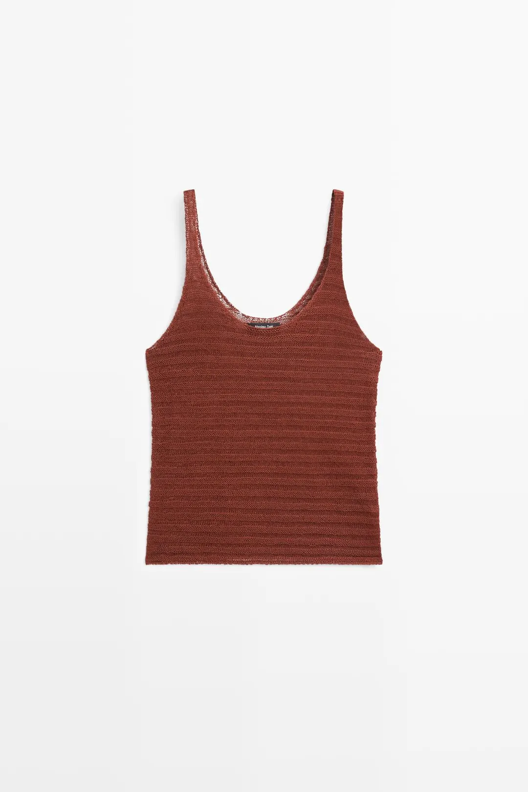 Вязаный фактурный топ на бретелях, Massimo Dutti