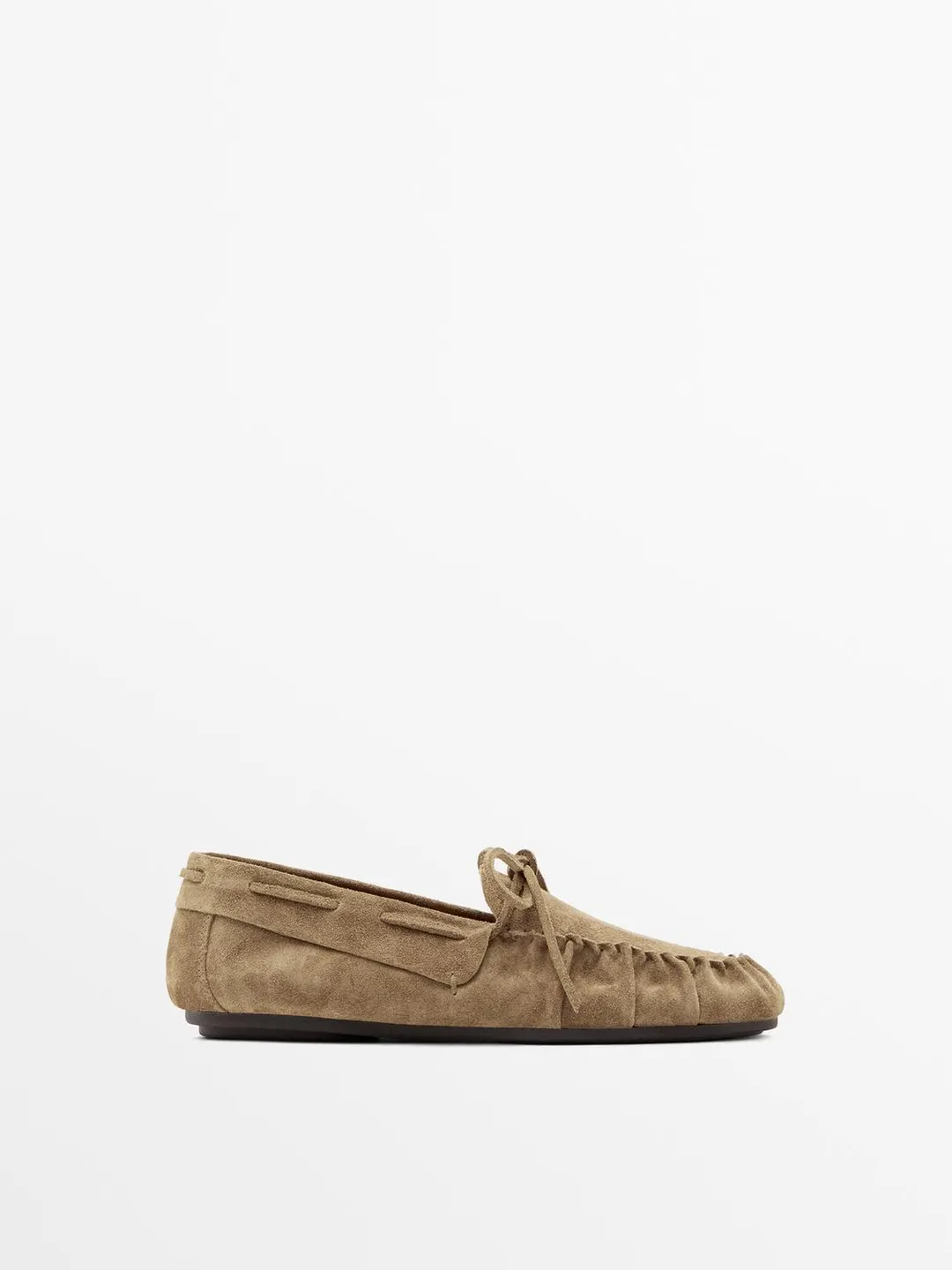 Лоферы из мягкой кожи со сборками, Massimo Dutti