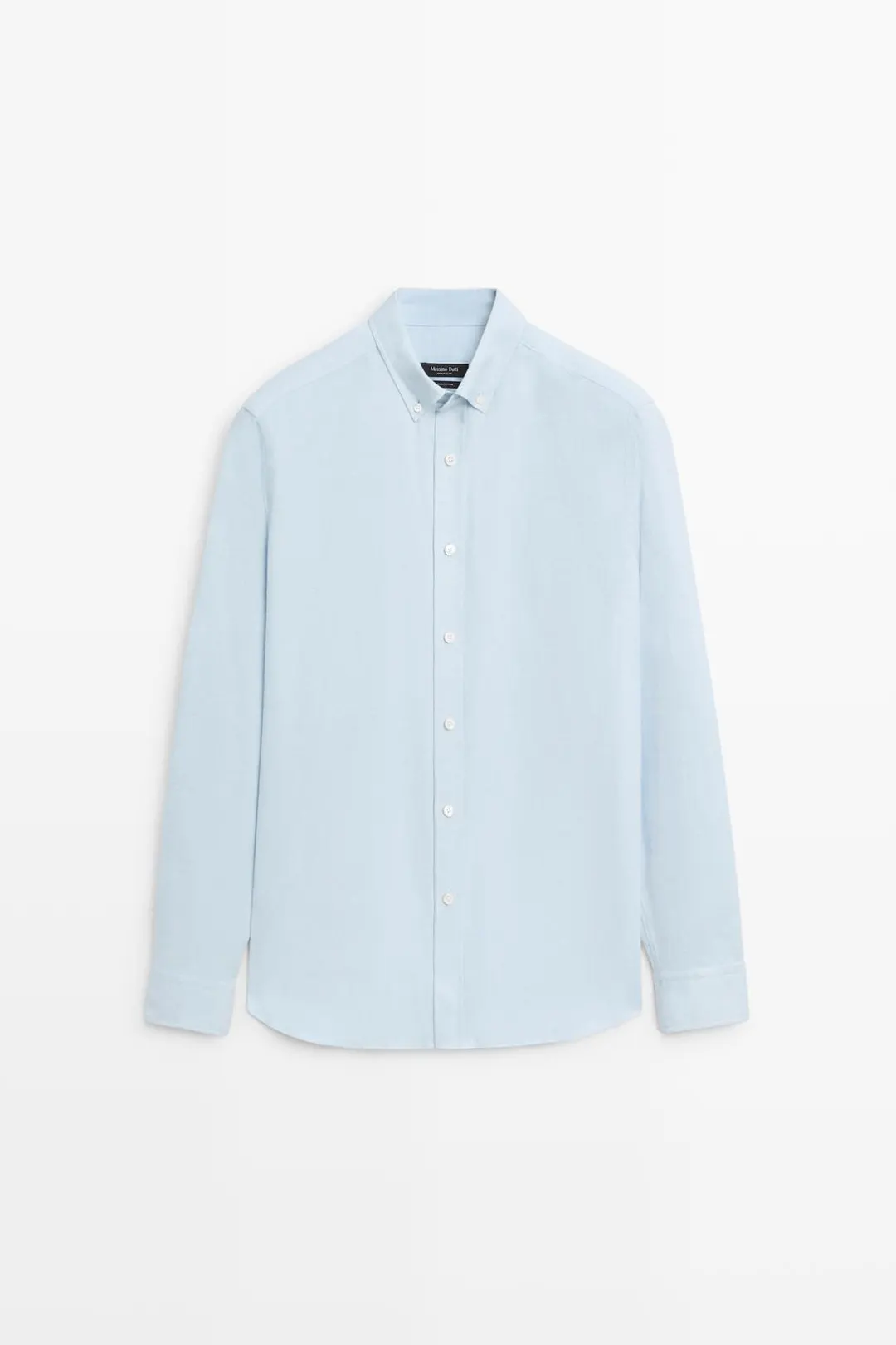 Рубашка прямого кроя из 100% меланжевого хлопка, Massimo Dutti