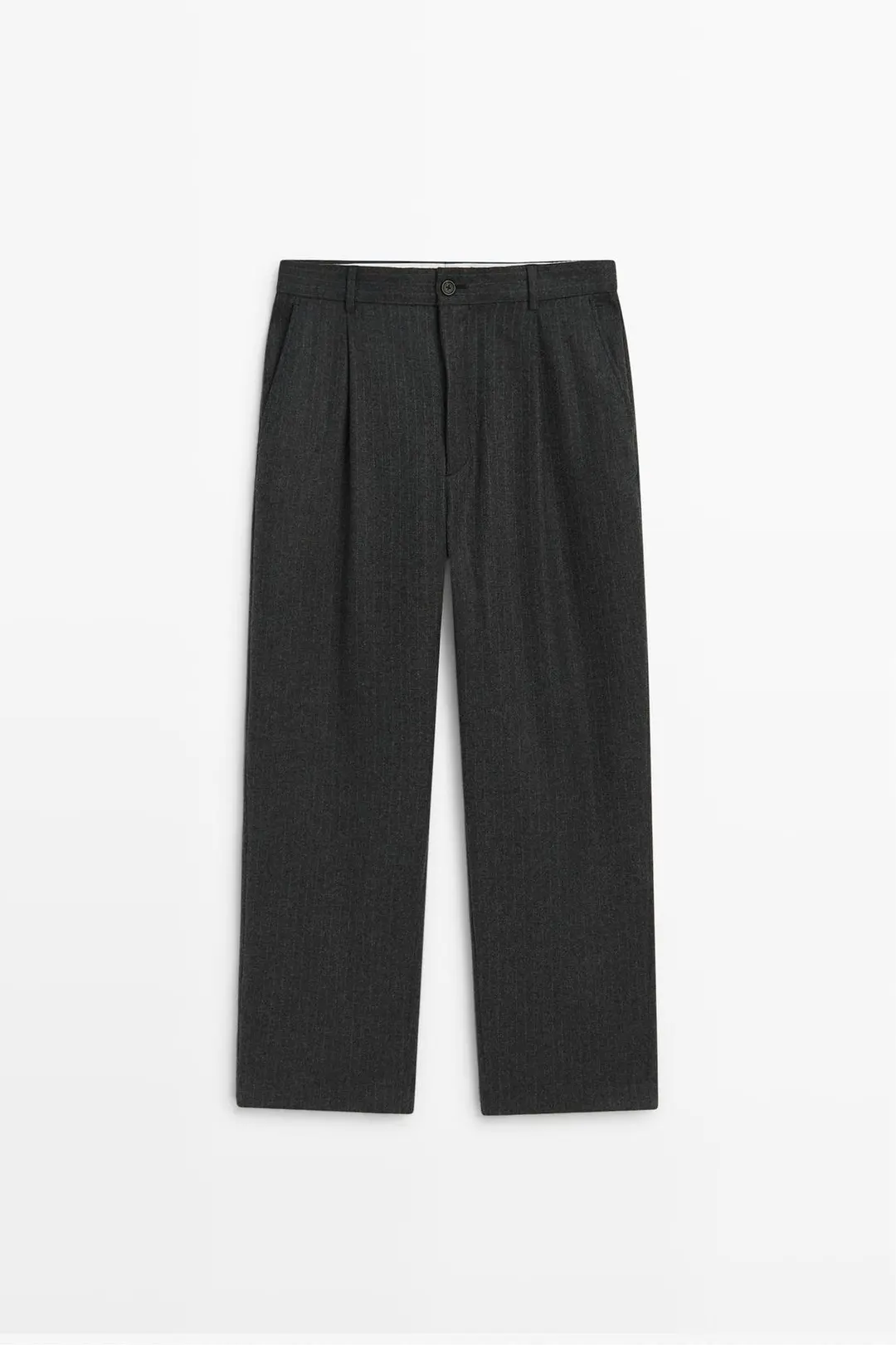 Полосатые шерстяные брюки свободного кроя, Massimo Dutti