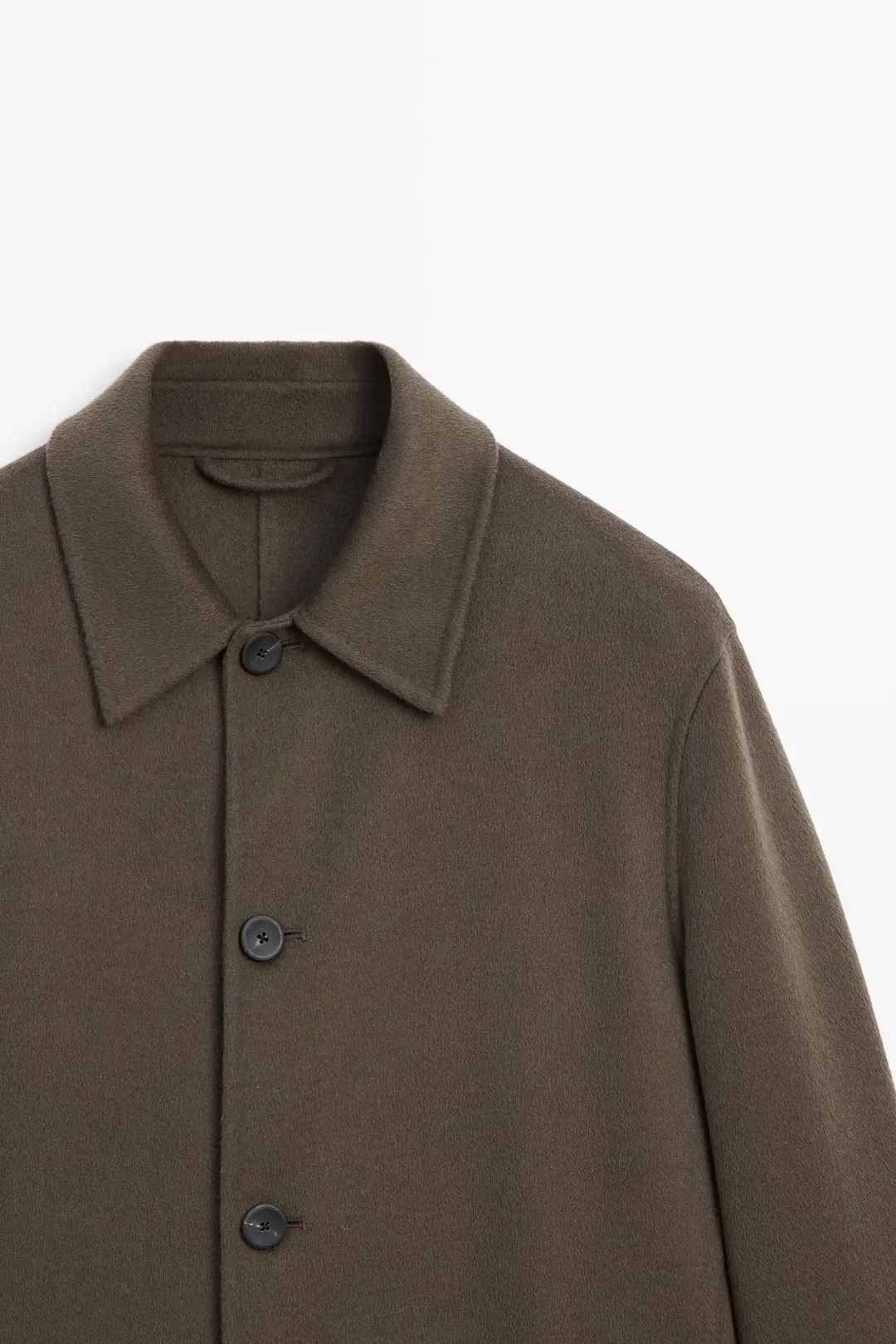 Длинное пальто из смесовой шерсти, Massimo Dutti