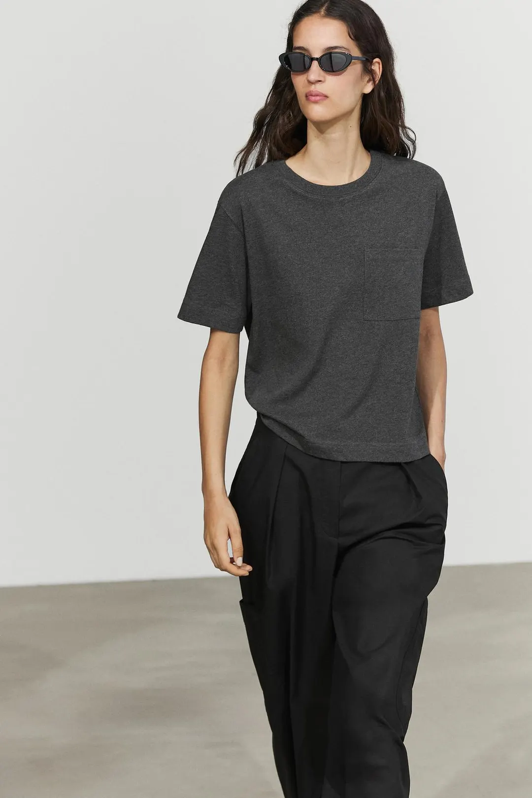 Футболка с короткими рукавами и карманом, Massimo Dutti