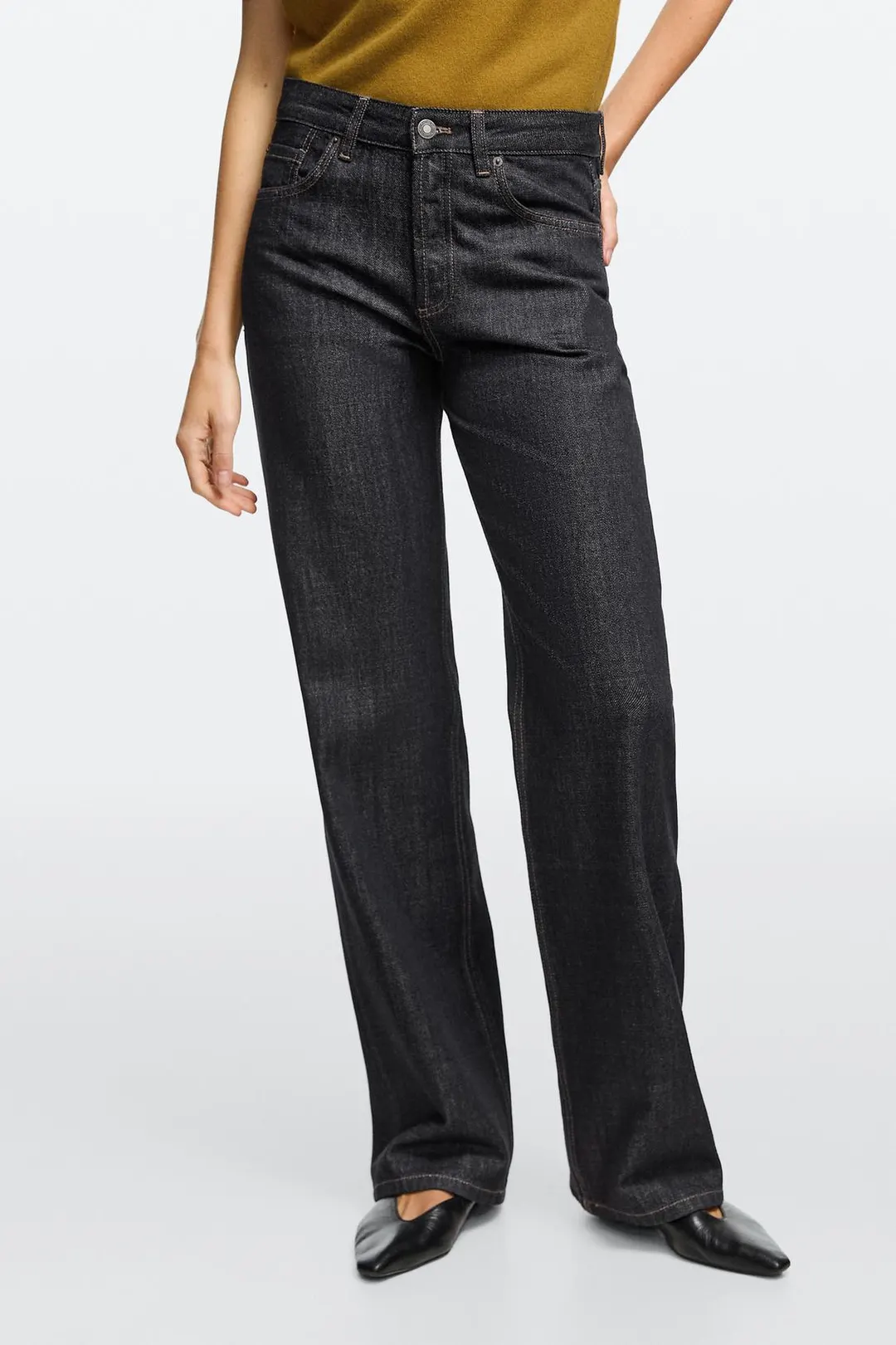 Широкие джинсы со средней посадкой, Massimo Dutti