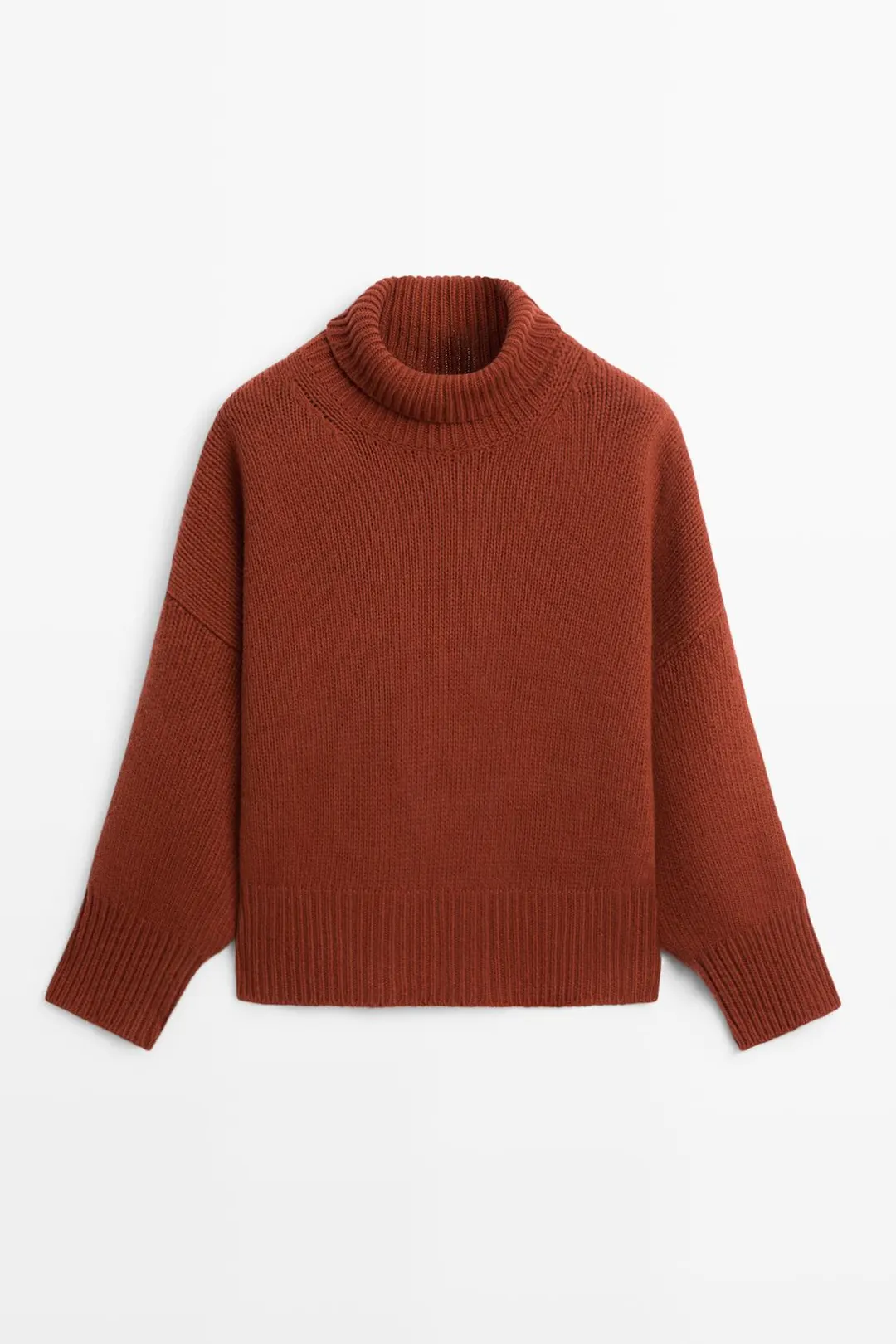 Свитер вязаный оверсайз из 100% шерсти, Massimo Dutti