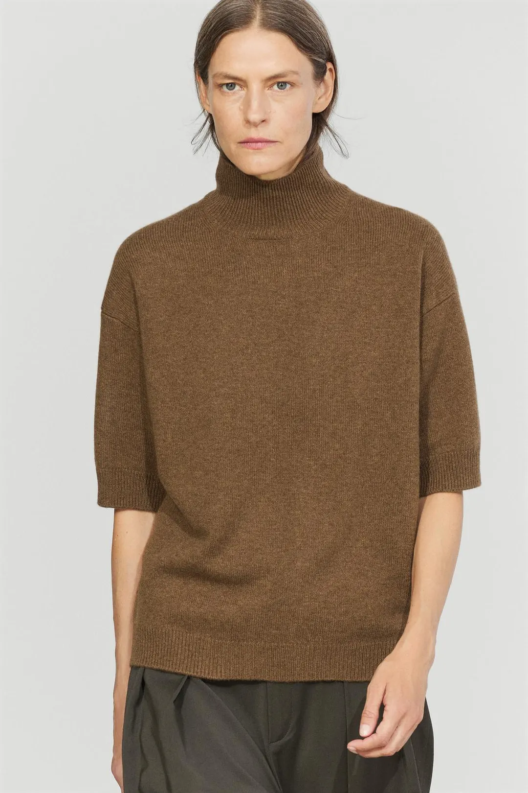 Свитер оверсайз с короткими рукавами, Massimo Dutti