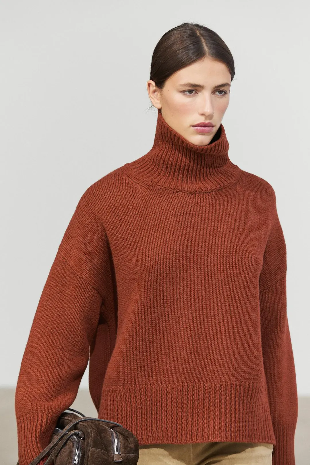 Свитер вязаный оверсайз из 100% шерсти, Massimo Dutti