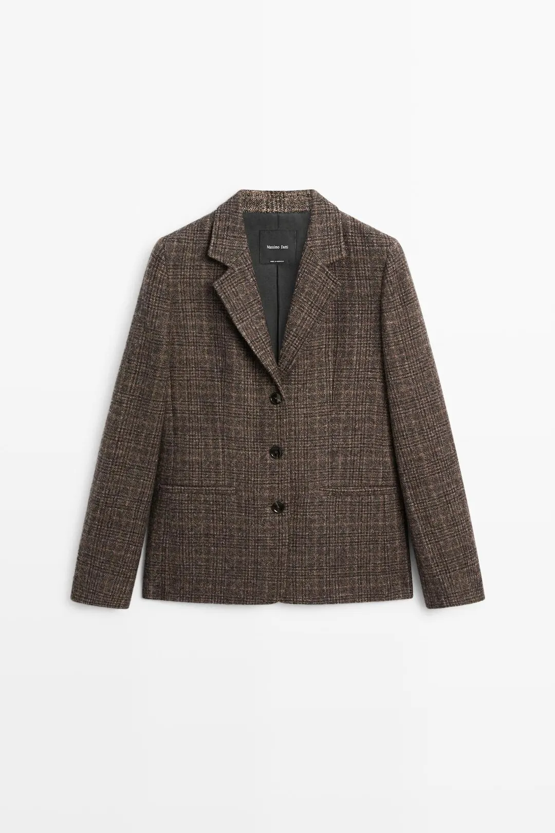 Пиджак в клетку из 100% шерсти, Massimo Dutti