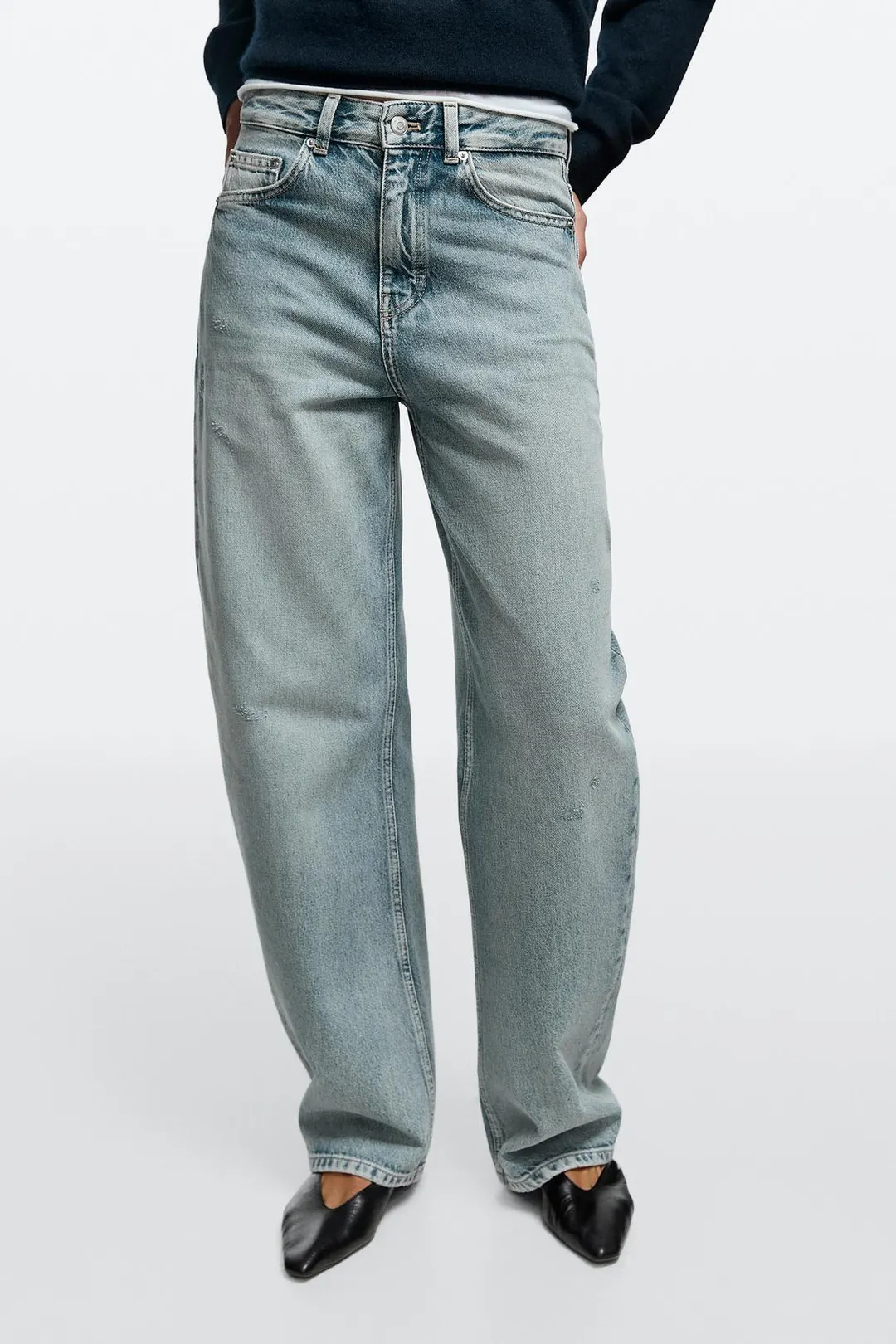 Джинсы-бочонки свободного кроя, Massimo Dutti