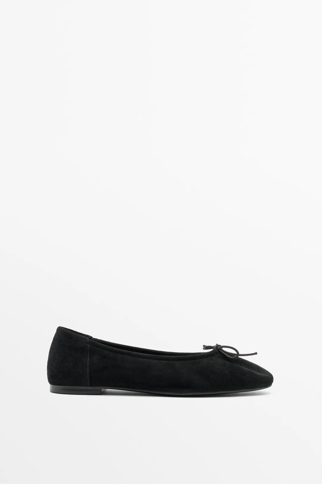 Балетки замшевые с бантом, Massimo Dutti
