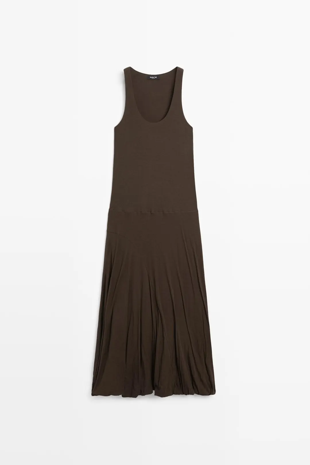 Платье миди с объёмной деталью, Massimo Dutti