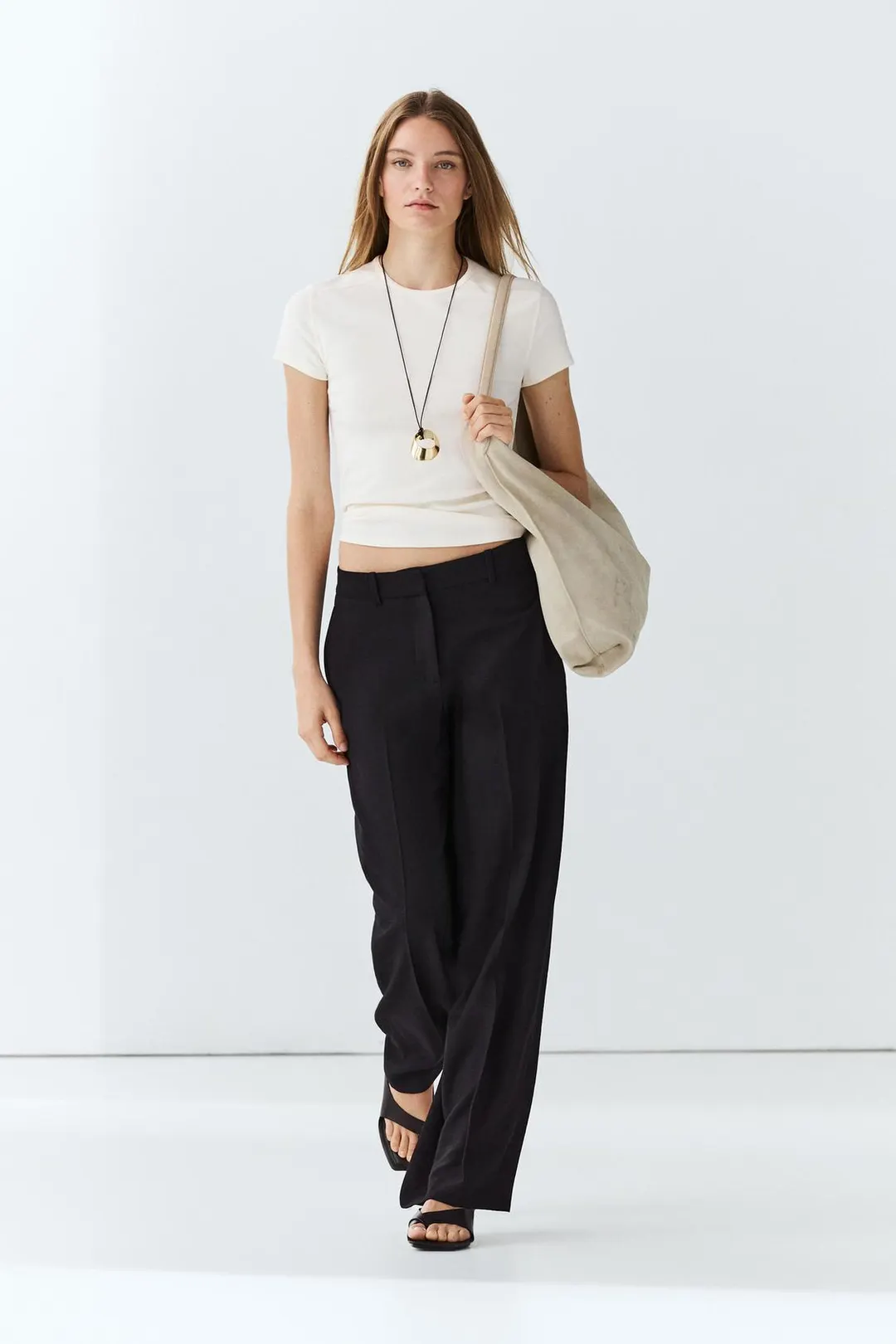 Брюки струящиеся прямого кроя, Massimo Dutti