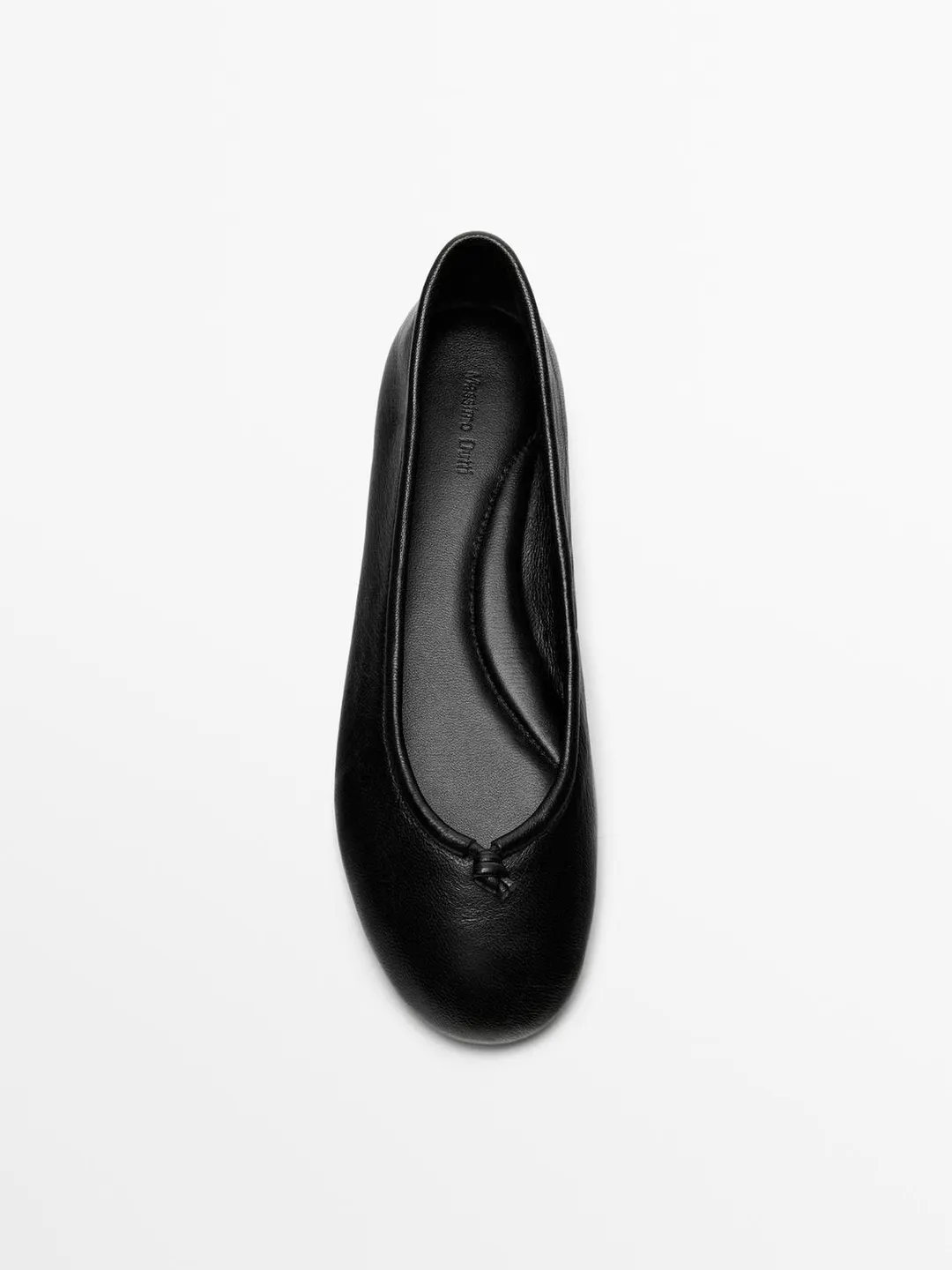 Кожаные балетки с узлом, Massimo Dutti