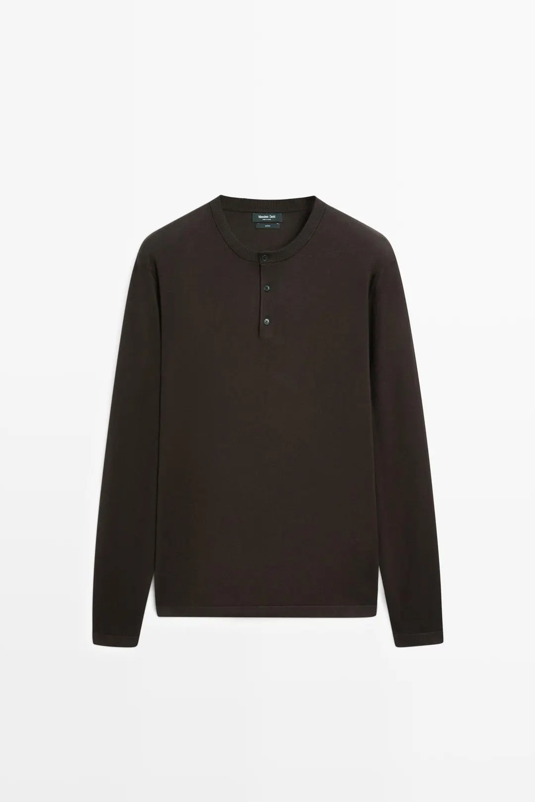 Свитер хенли из 100% хлопка, Massimo Dutti