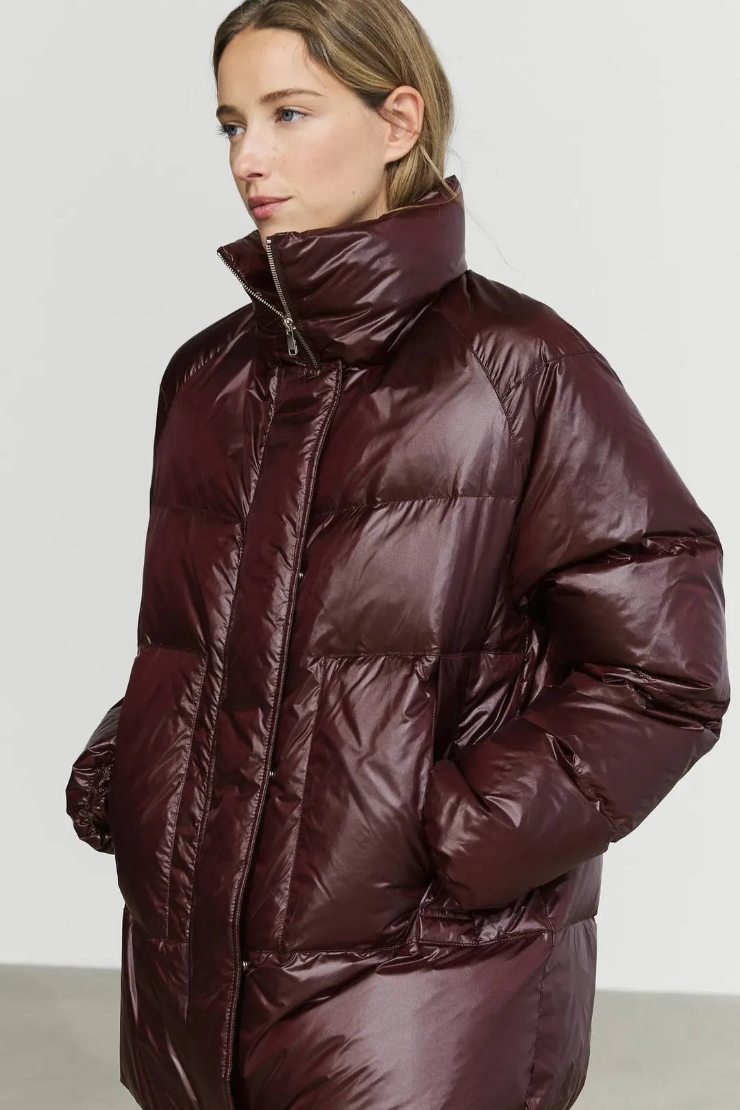Блестящая дутая куртка, Massimo Dutti