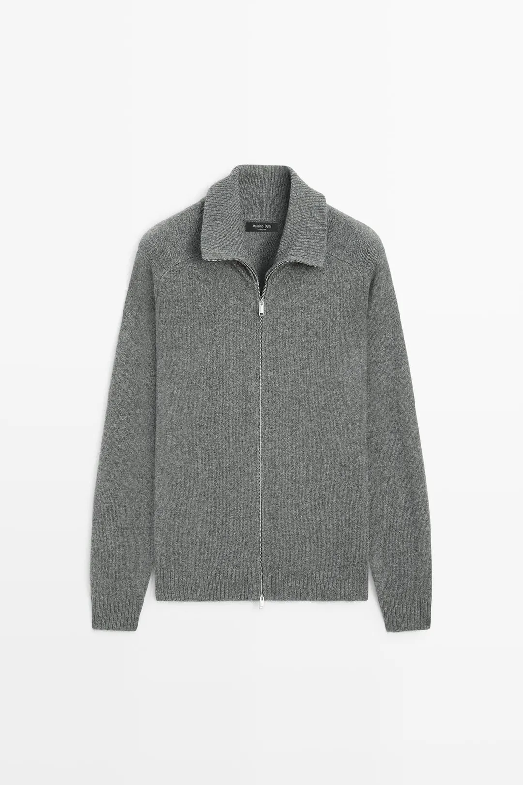 Кардиган из смесовой шерсти на молнии, Massimo Dutti