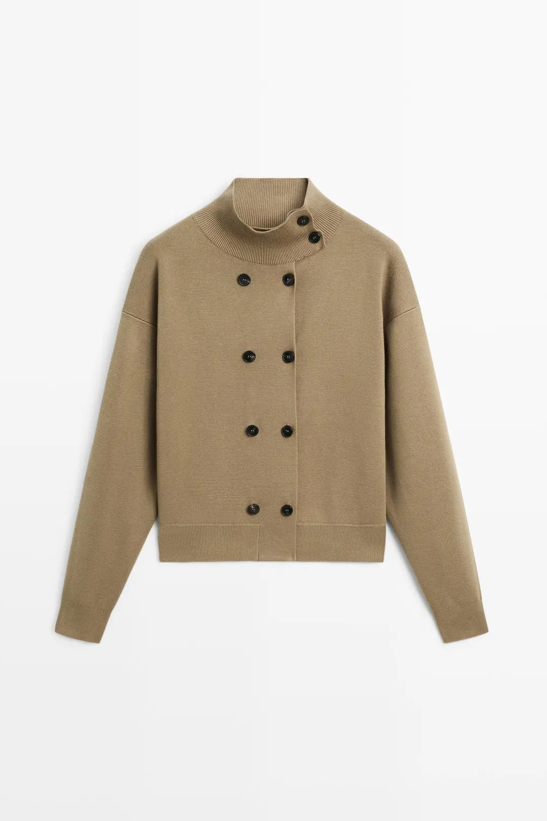 Кардиган двубортный из 100% хлопка, Massimo Dutti