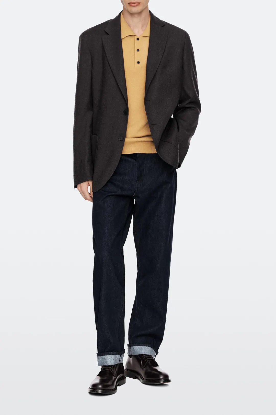Классические кожаные туфли блюхер, Massimo Dutti