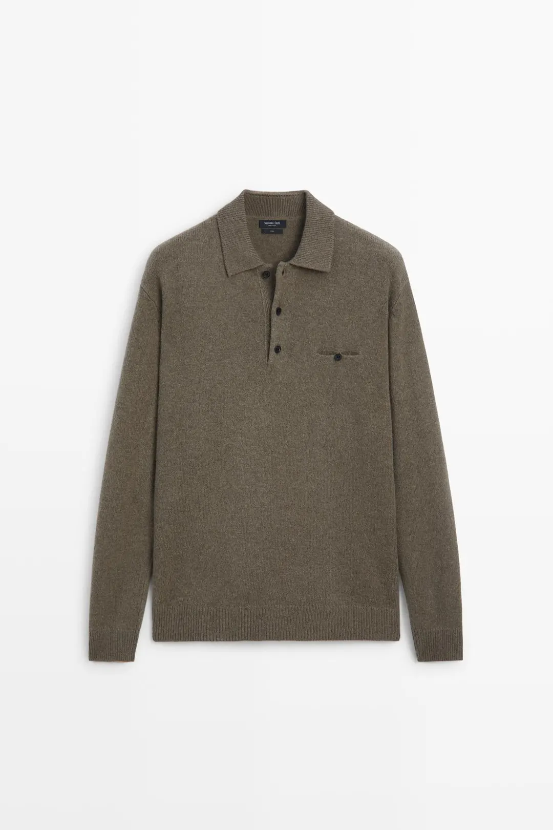 Свитер из 100% шерсти с воротником поло, Massimo Dutti