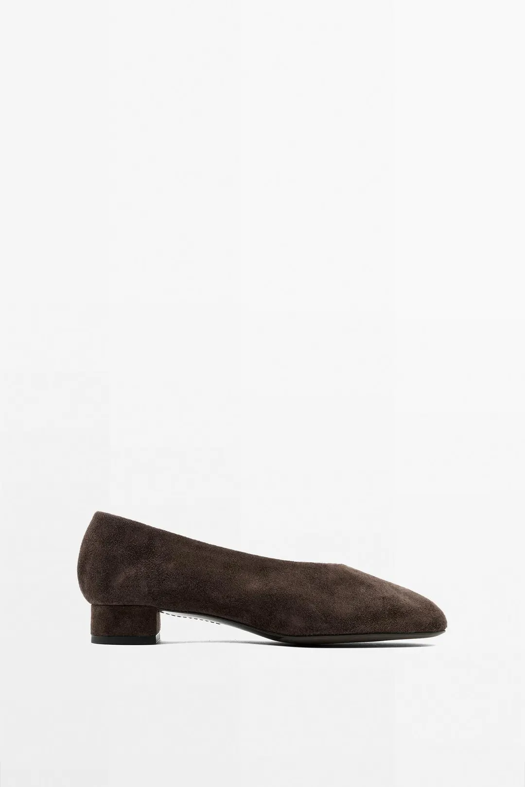 Туфли на каблуке из замшевого спилка, Massimo Dutti