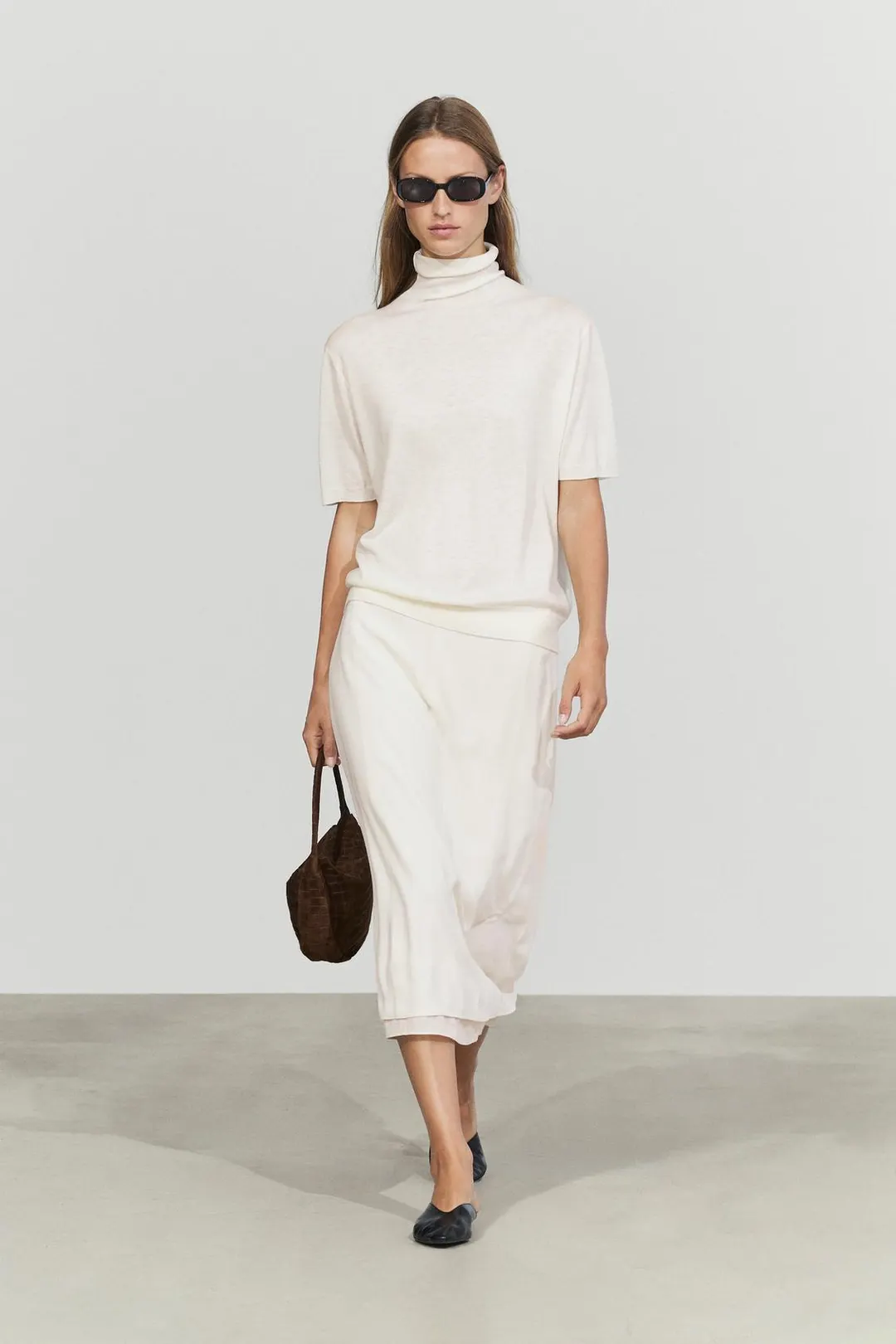 Свитер вязаный с воротником-стойкой из смесовой шерсти, Massimo Dutti
