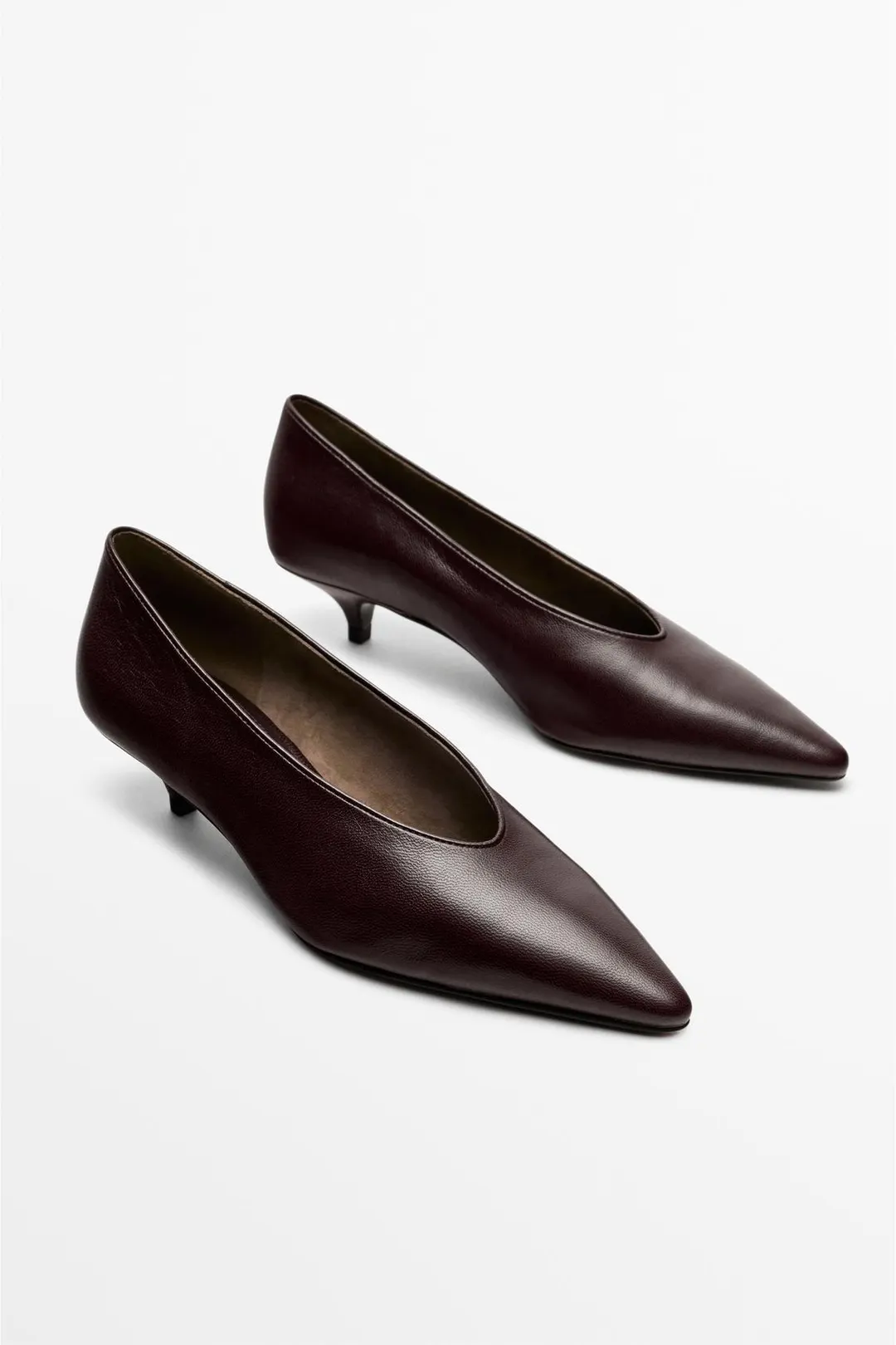 Туфли на каблуке с острым носом, Massimo Dutti