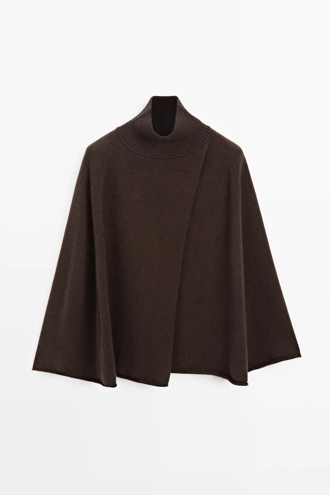 Вязаная накидка из 100% кашемира с запахом, Massimo Dutti