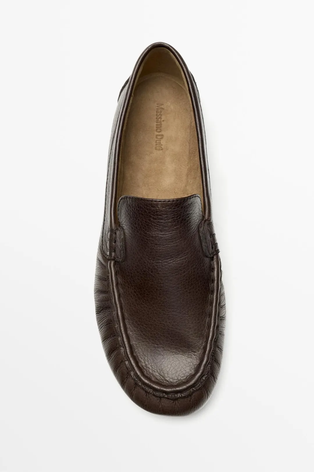 Лоферы из мягкой кожи с мокасинным швом, Massimo Dutti