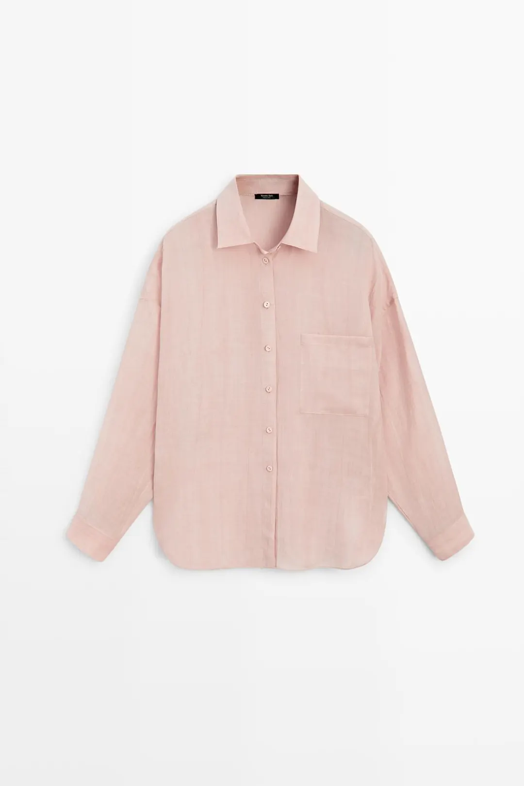 Струящаяся рубашка из рами с карманом, Massimo Dutti